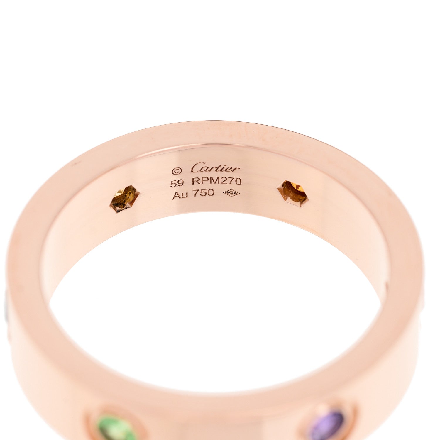 Cartier 18K Pink Gold Sapphire Garnet Amethyst 5.5mm LOVE Ring 59 8.75 4 of 5