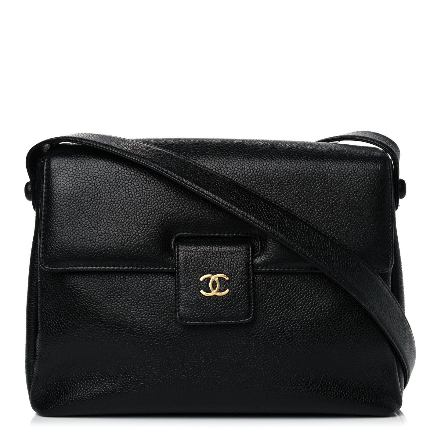 Caviar Medium Shoulder Bag Black
