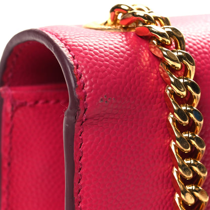 Saint Laurent Grain De Poudre Medium Monogram Kate Satchel Lipstick Fuchsia 12 of 13