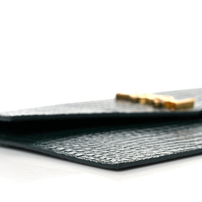 Saint Laurent Calfskin Crocodile Embossed Uptown Monogram Pouch Mint 7 of 8