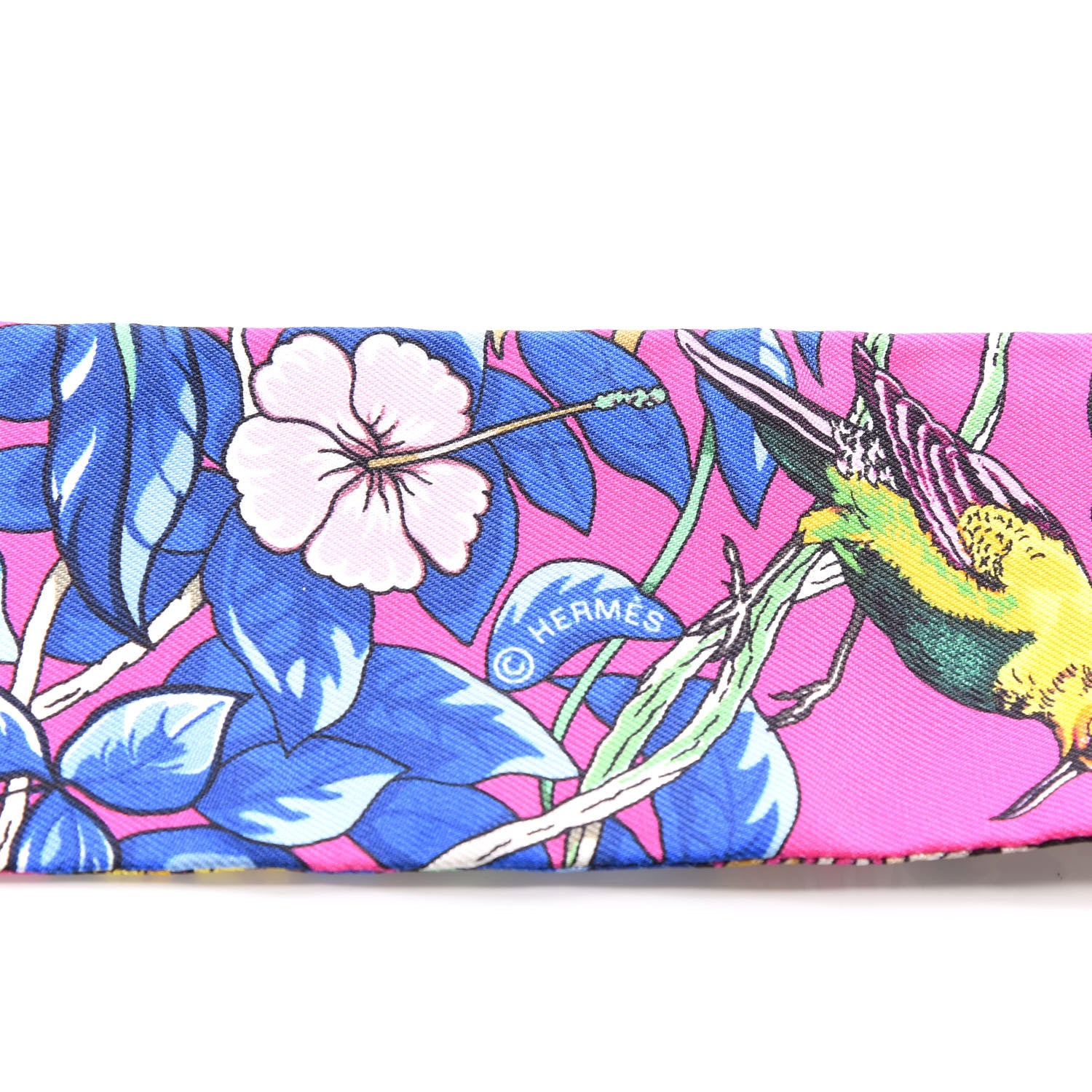 Hermes Silk Jungle Love Love Twilly Rose Vif Bleu Roy 2 of 4