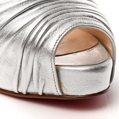 Christian Louboutin Metallic Nappa Turbella 120 Platform Sandals 35.5 Silver 9 of 10