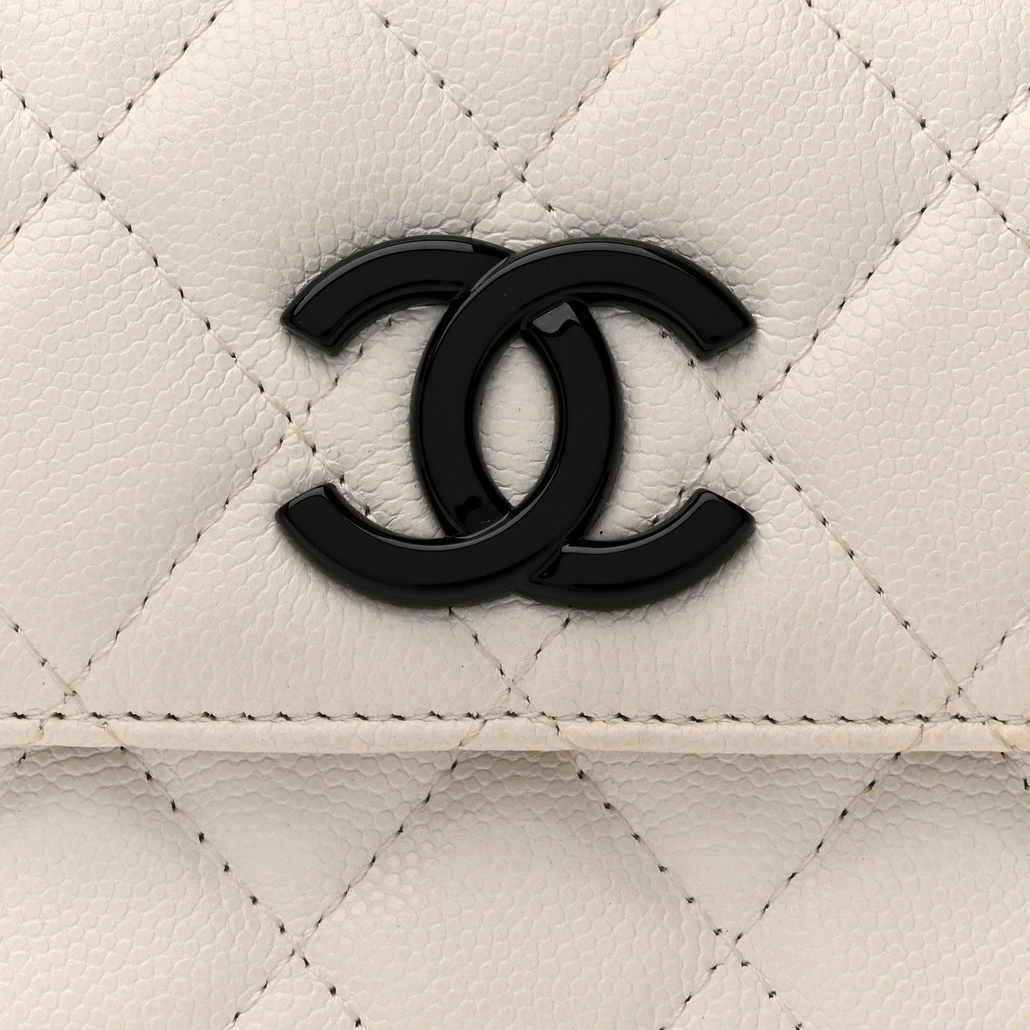 Chanel Caviar Quilted My Everything Belt Flap Card Holder White 9 of 12