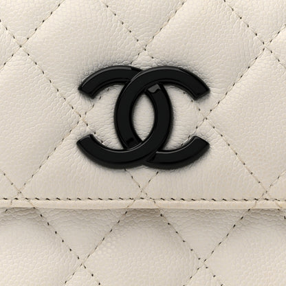 Chanel Caviar Quilted My Everything Belt Flap Card Holder White 9 of 12