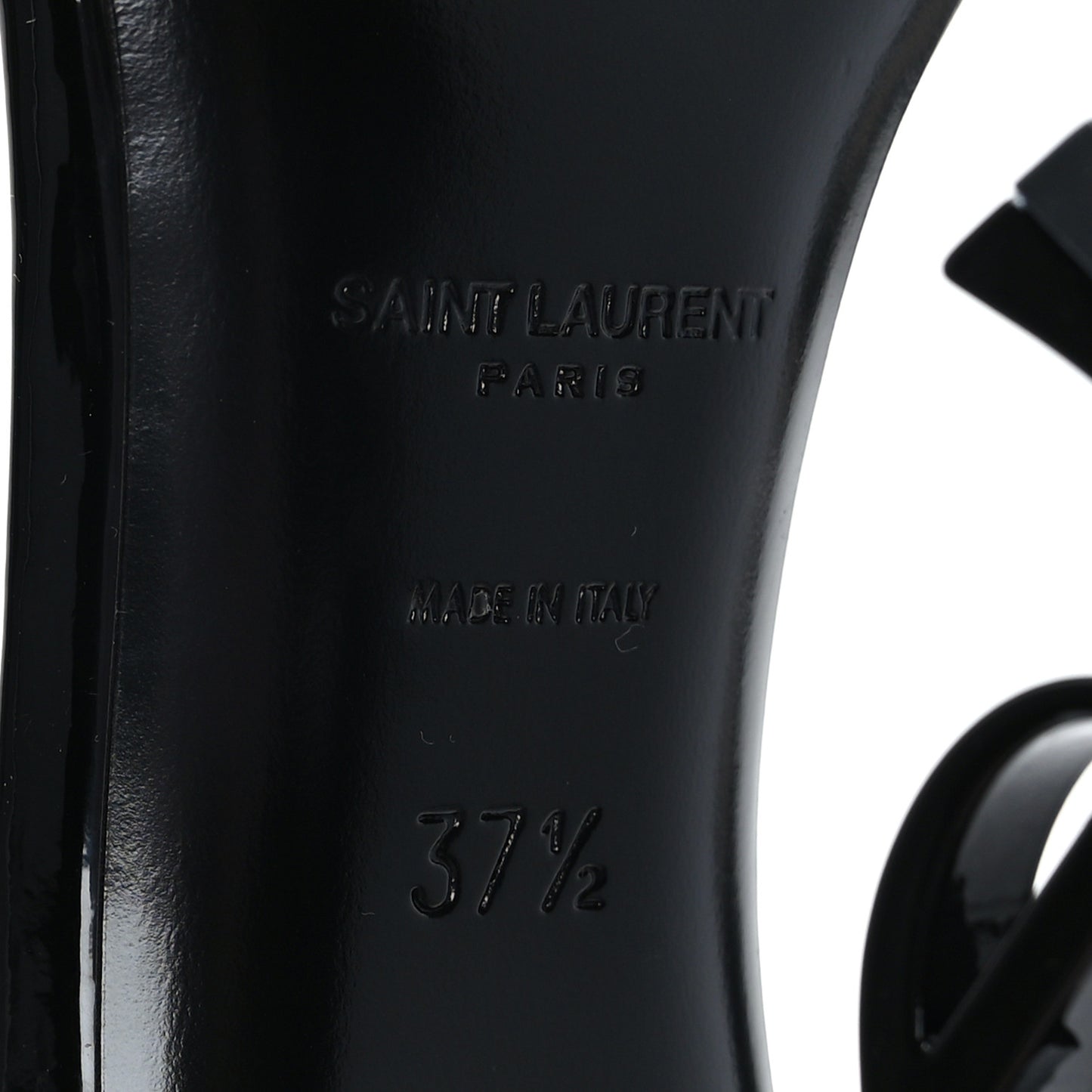 Patent Calfskin Opyum 110 Sandals 37.5 Black