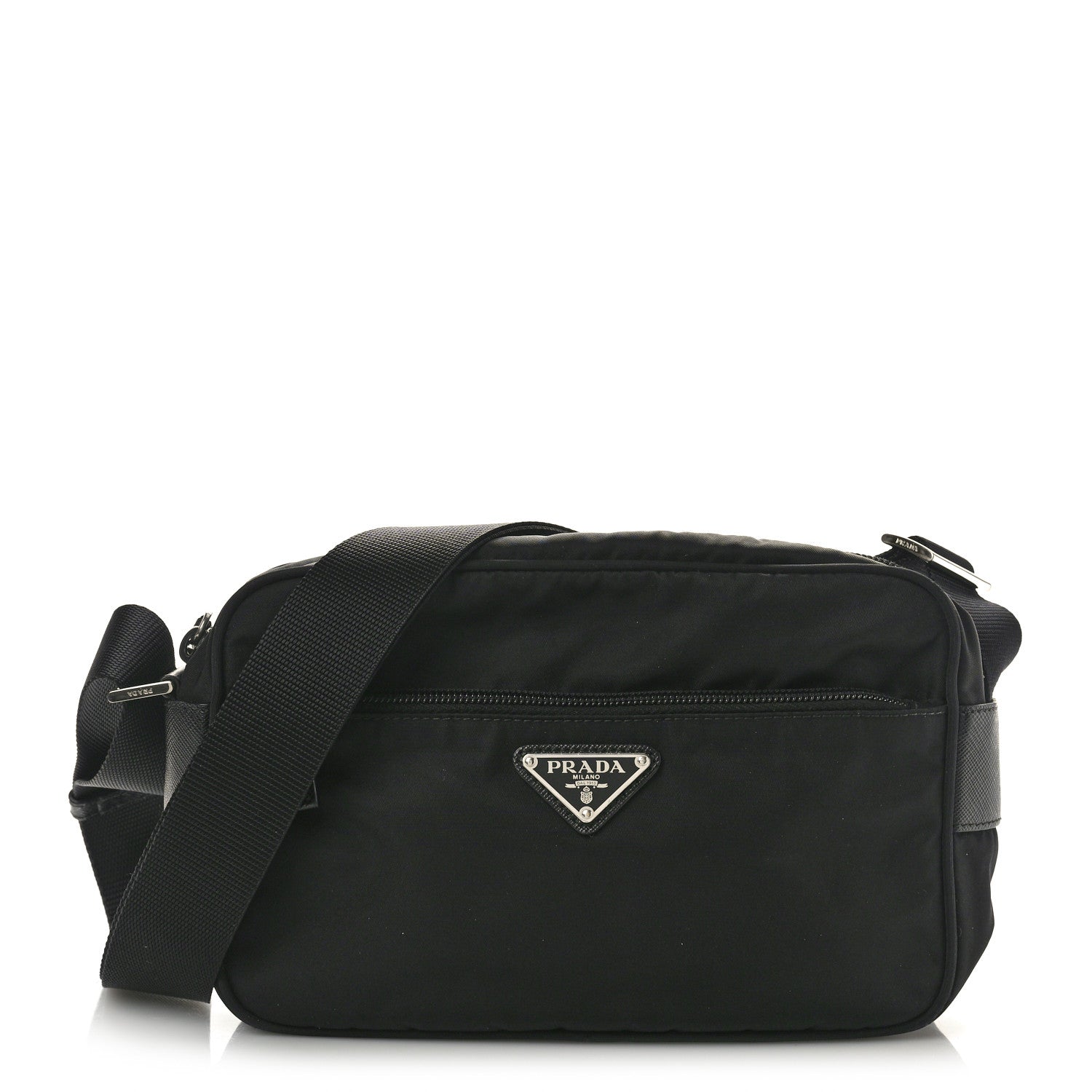 Prada Tessuto Nylon Triangle Shoulder Bag Black 1 of 10