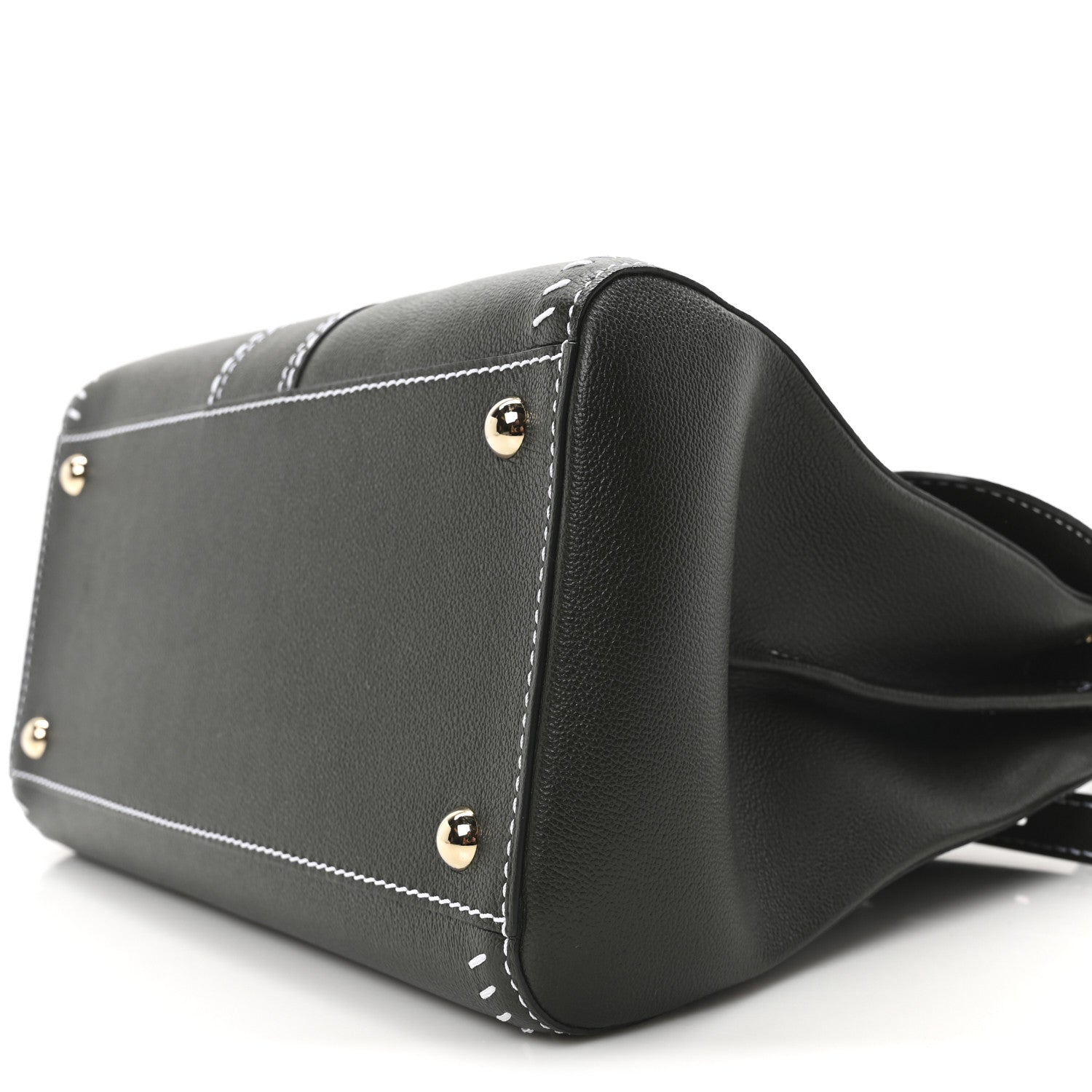 Delvaux Grained Calfskin Rodeo Surpique MM Brillant Satchel British Green 10 of 10