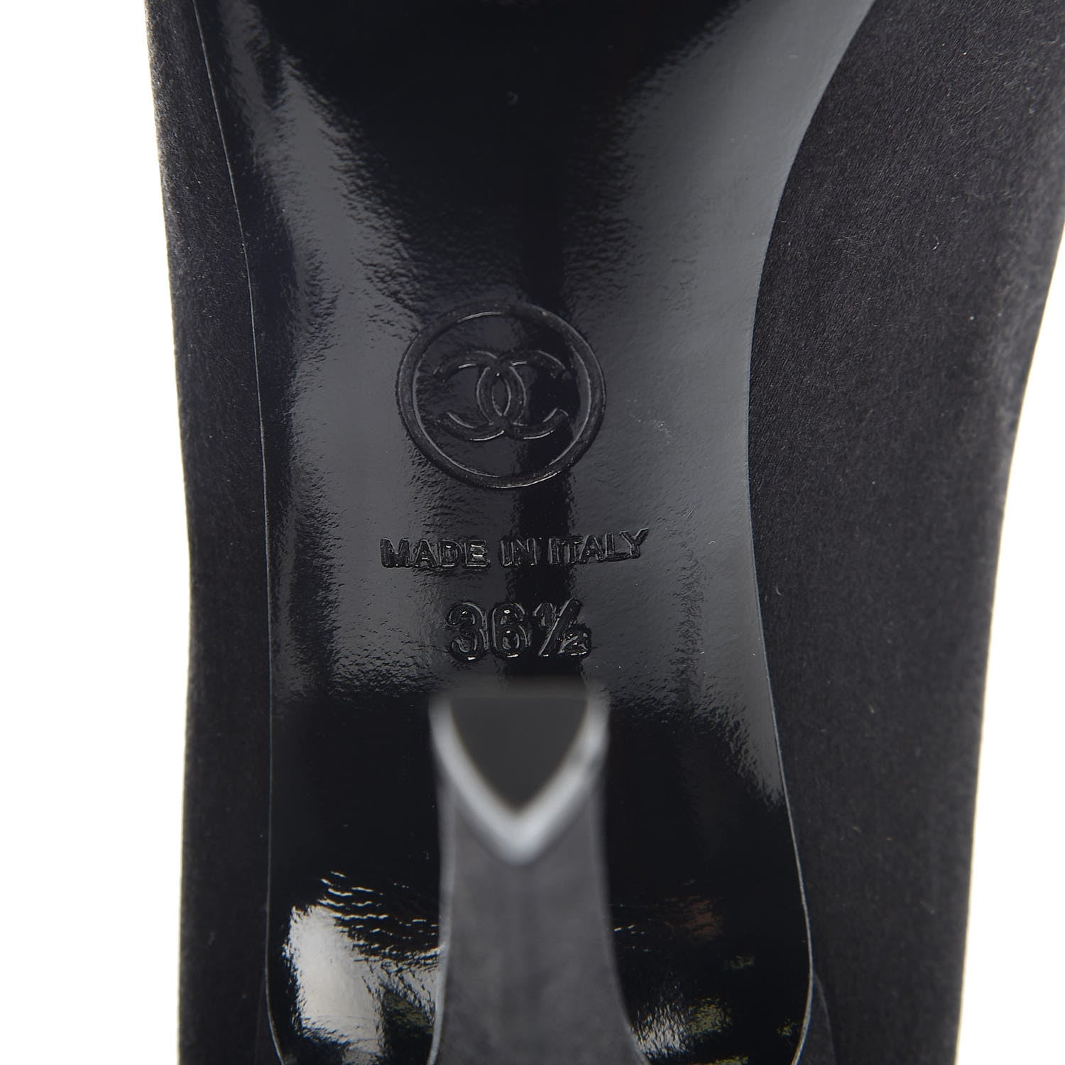 Chanel Satin CC Pumps 36.5 Black 7 of 10