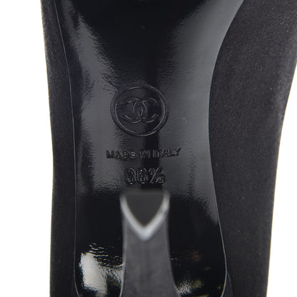 Chanel Satin CC Pumps 36.5 Black 7 of 10