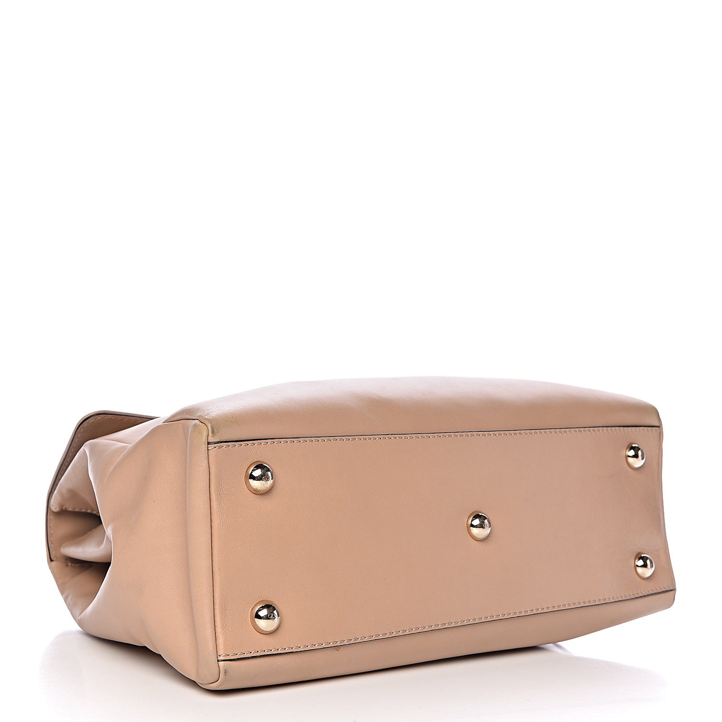 Vitello Large Rockstud Flap Satchel Poudre