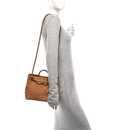 Bottega Veneta Suede Intrecciato Small Andiamo Shoulder Bag Amber 2 of 10