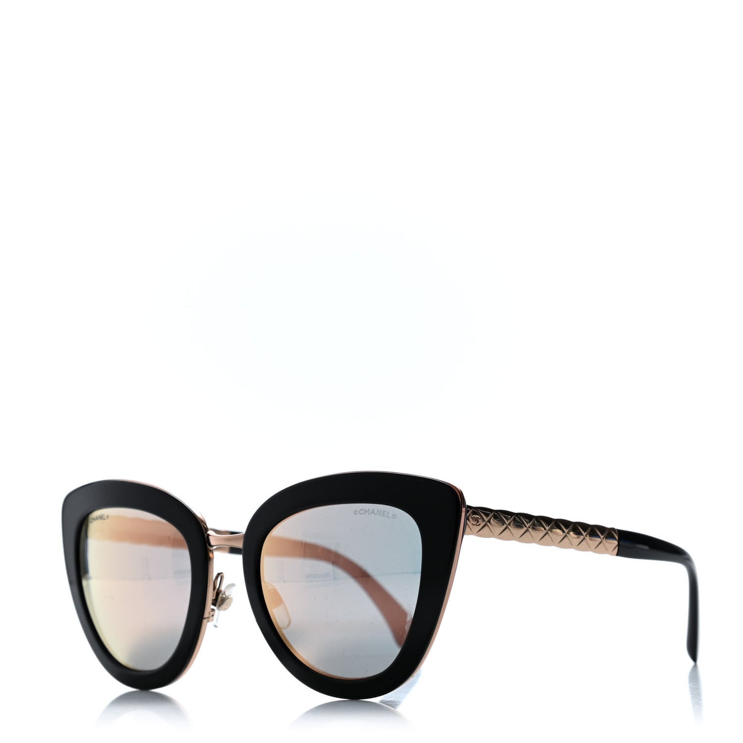 Cat Eye Quilted Sunglasses 5368 Black Pink