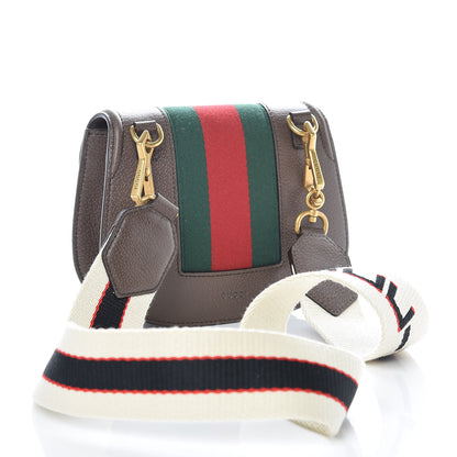 Gucci Textured Calfskin Web Crystal Heart Stripe Small Totem Shoulder Bag New Acero 3 of 9