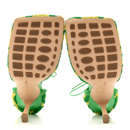 Bottega Veneta Crochet Stretch Ankle Tie Sandals 37 Kiwi Parakeet 6 of 8