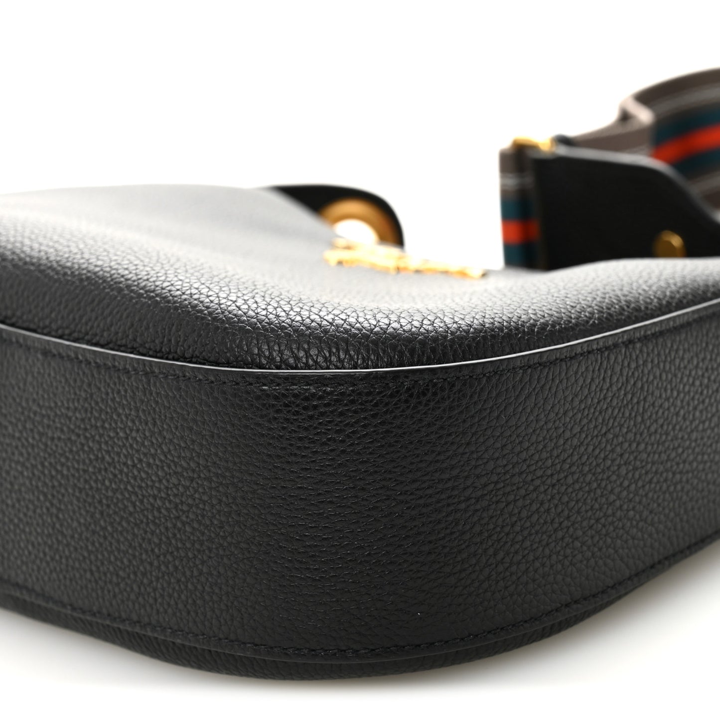 Vitello Phenix Small Zippered Messenger Hobo Black
