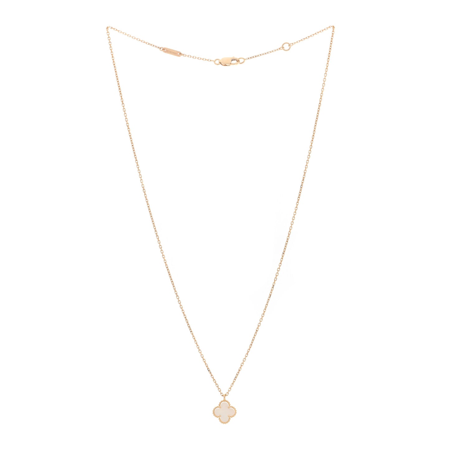18K Yellow Gold Mother of Pearl Sweet Alhambra Pendant Necklace