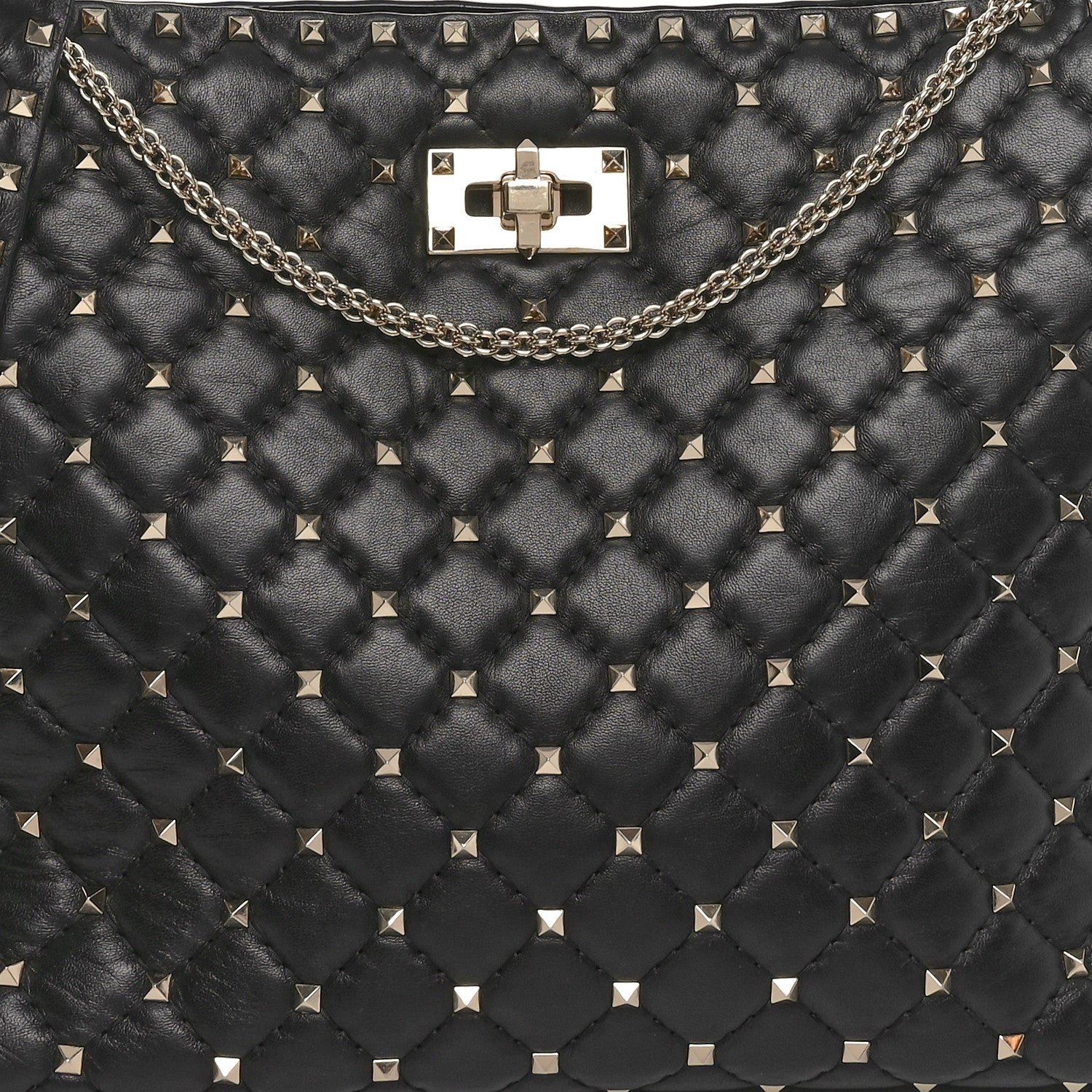 Valentino Garavani Nappa Rockstud Spike Shoulder Tote Black 7 of 9