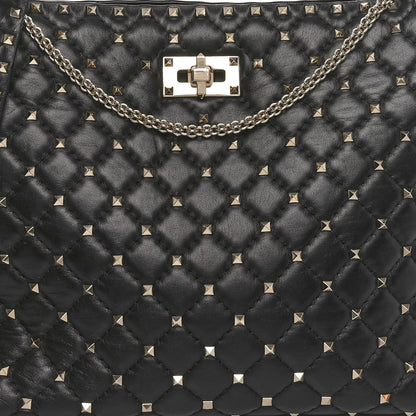 Valentino Garavani Nappa Rockstud Spike Shoulder Tote Black 7 of 9