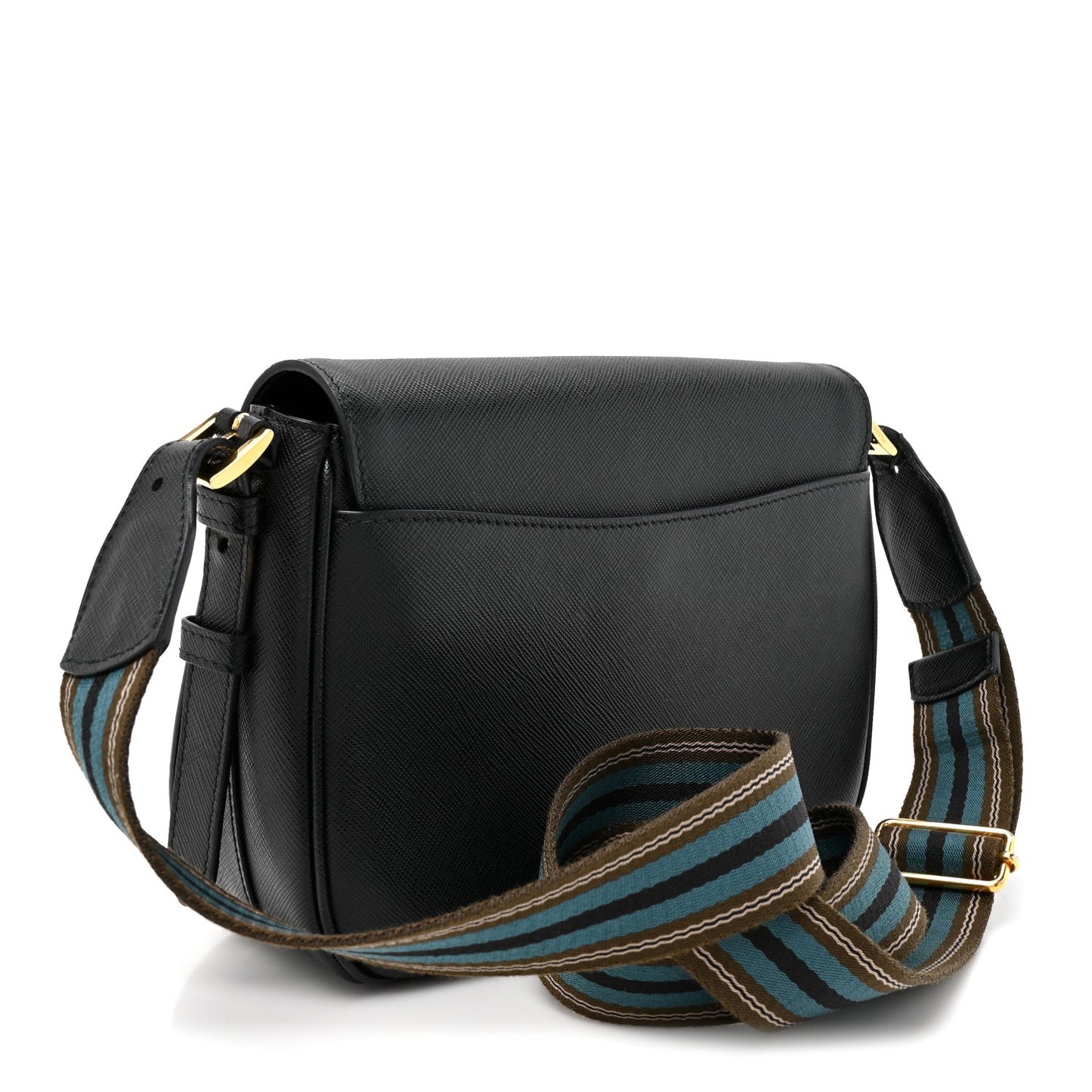 Saffiano Flap Crossbody Black