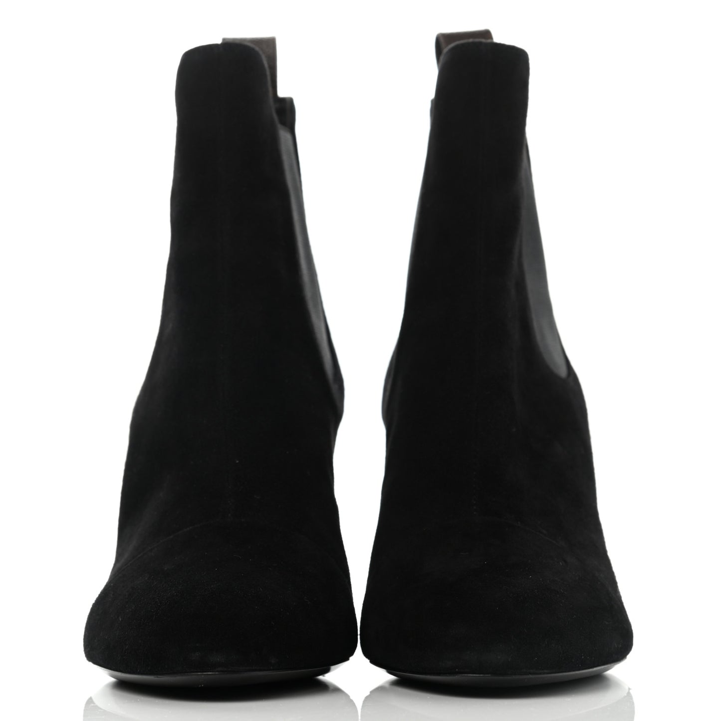 Suede Monogram Uniformes Cap Toe Chelsea 80mm Ankle Boots 40 Black