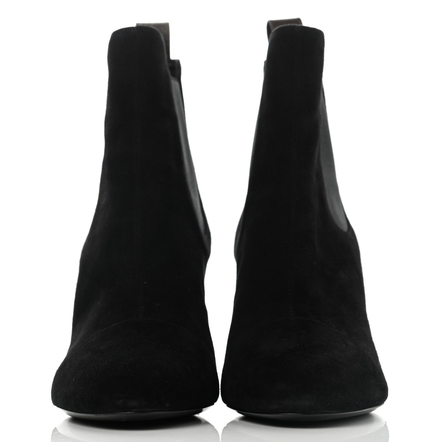 Louis Vuitton Suede Monogram Uniformes Cap Toe Chelsea 80mm Ankle Boots 40 Black 2 of 11