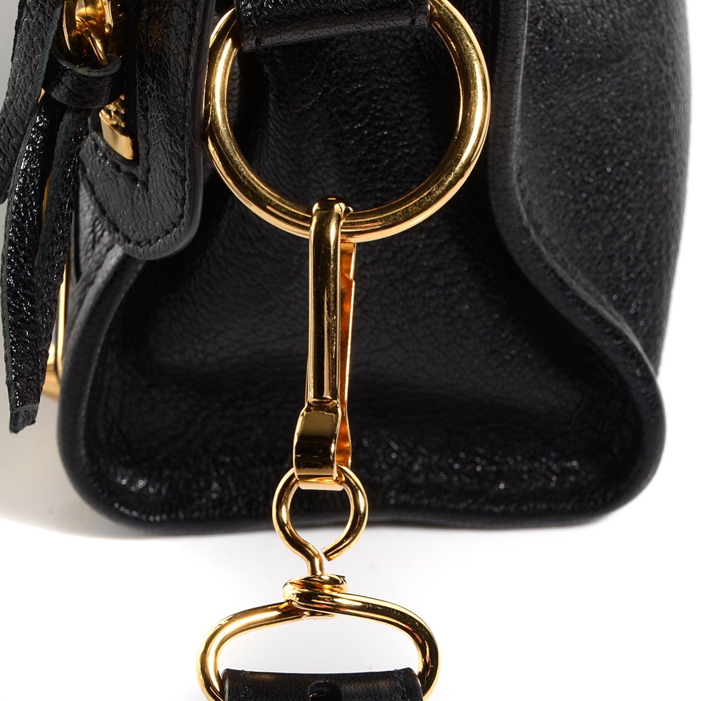 Chevre Gold Metallic Edge Hardware Mini City Black