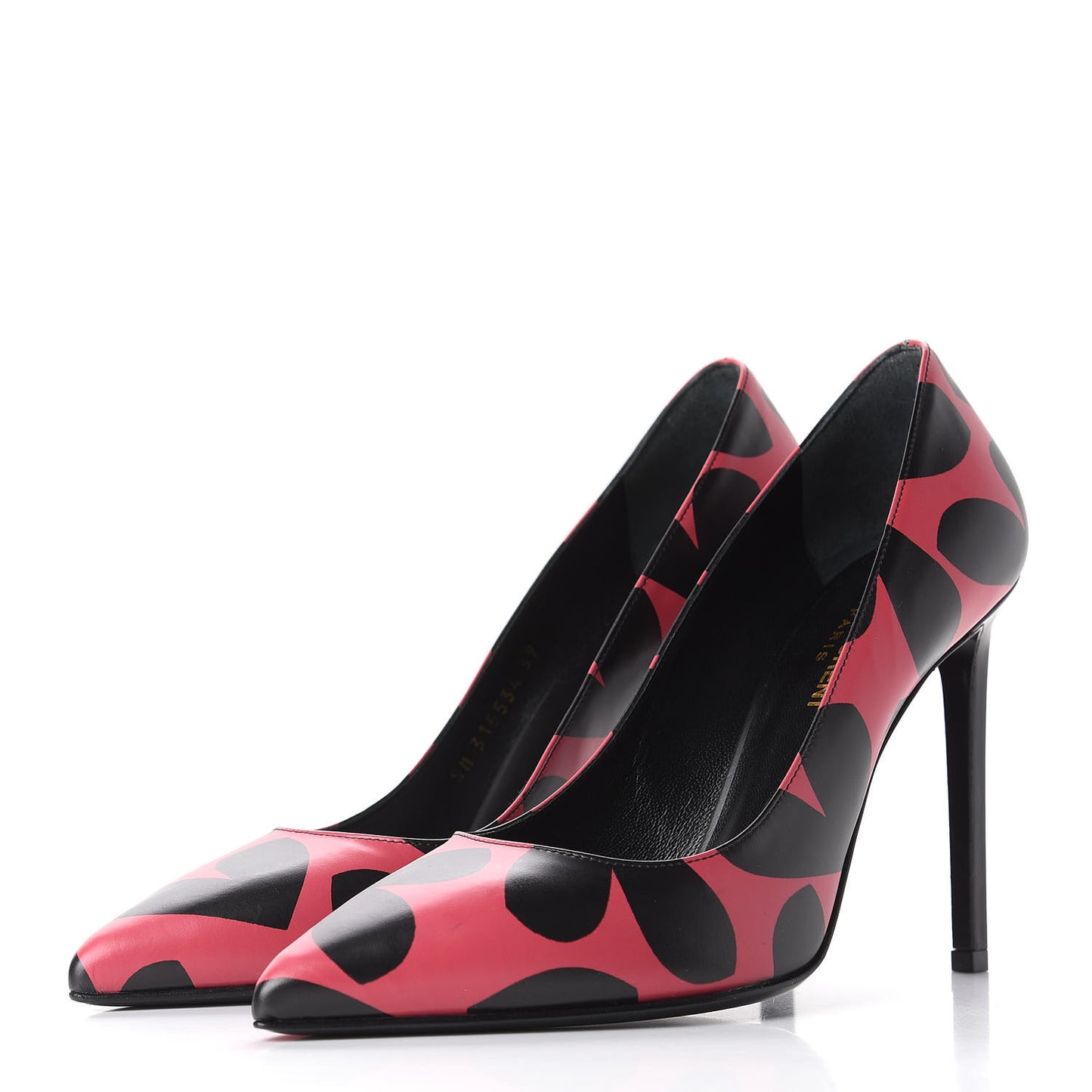 Calfskin Big Heart Paris 105 Pumps 39 Rouge Black