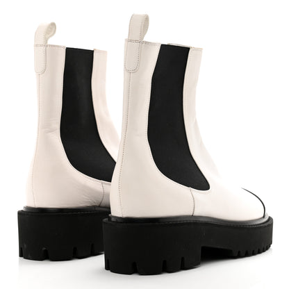 Chanel Patent Calfskin Cap Toe CC Ankle Boots 39 White Black 4 of 9