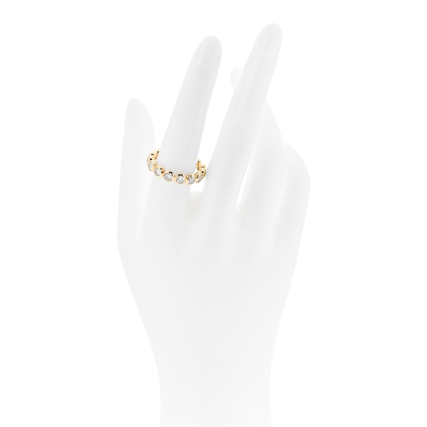 18K Yellow Gold Diamond DY Infinity Band Ring 57 8