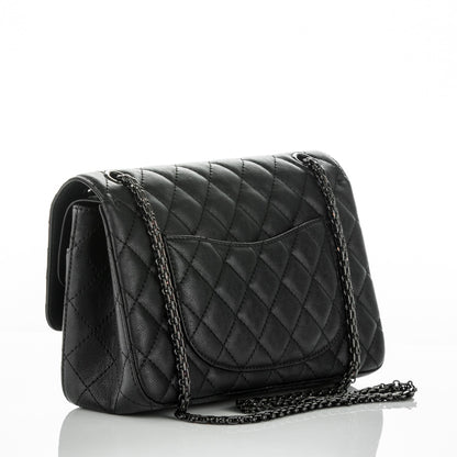 Chanel Crumpled Calfskin Quilted 2.55 Reissue 226 Double Flap So Black 3 of 8