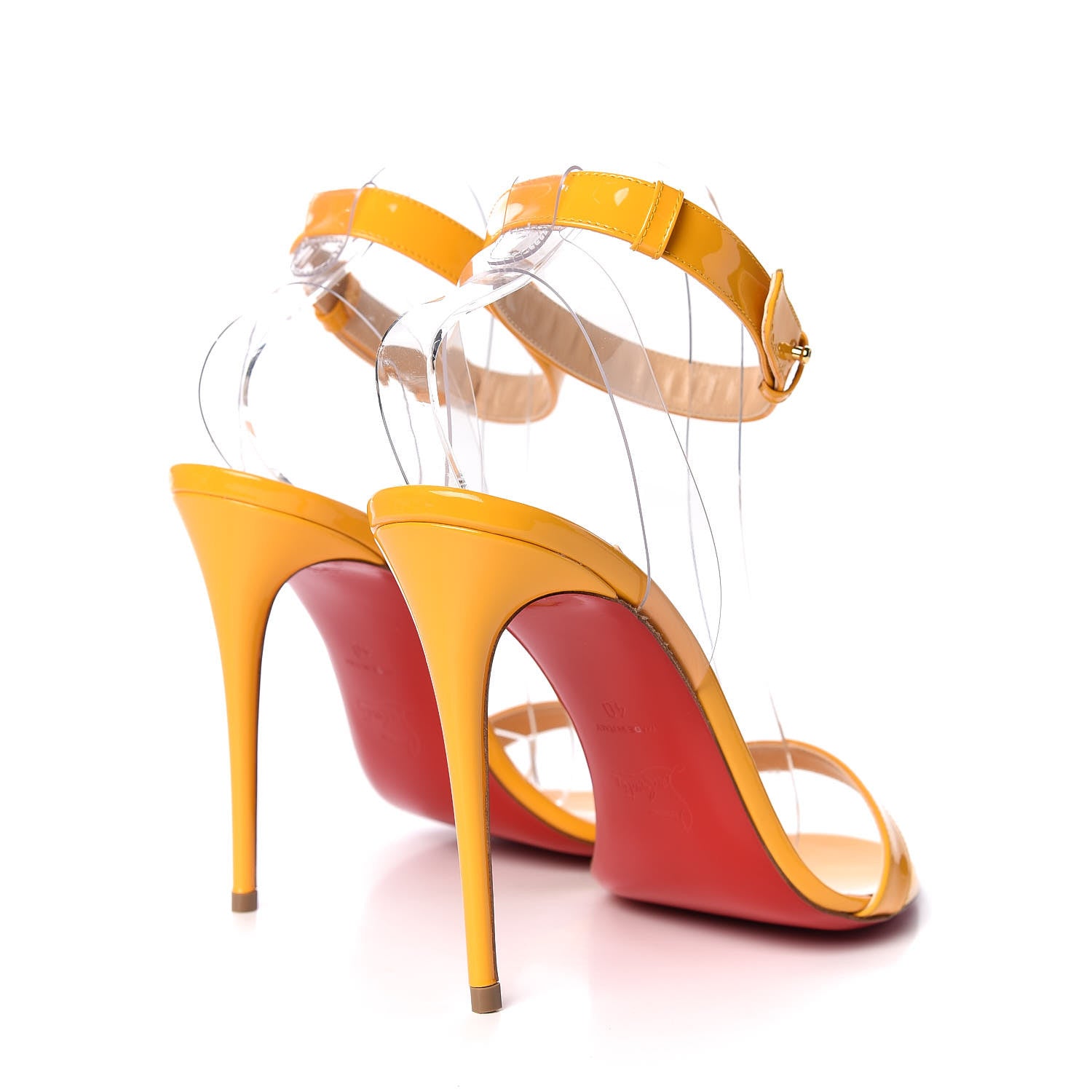 Christian Louboutin Patent PVC Jonatina 100 Sandals 40 Topaz Transparent 4 of 8