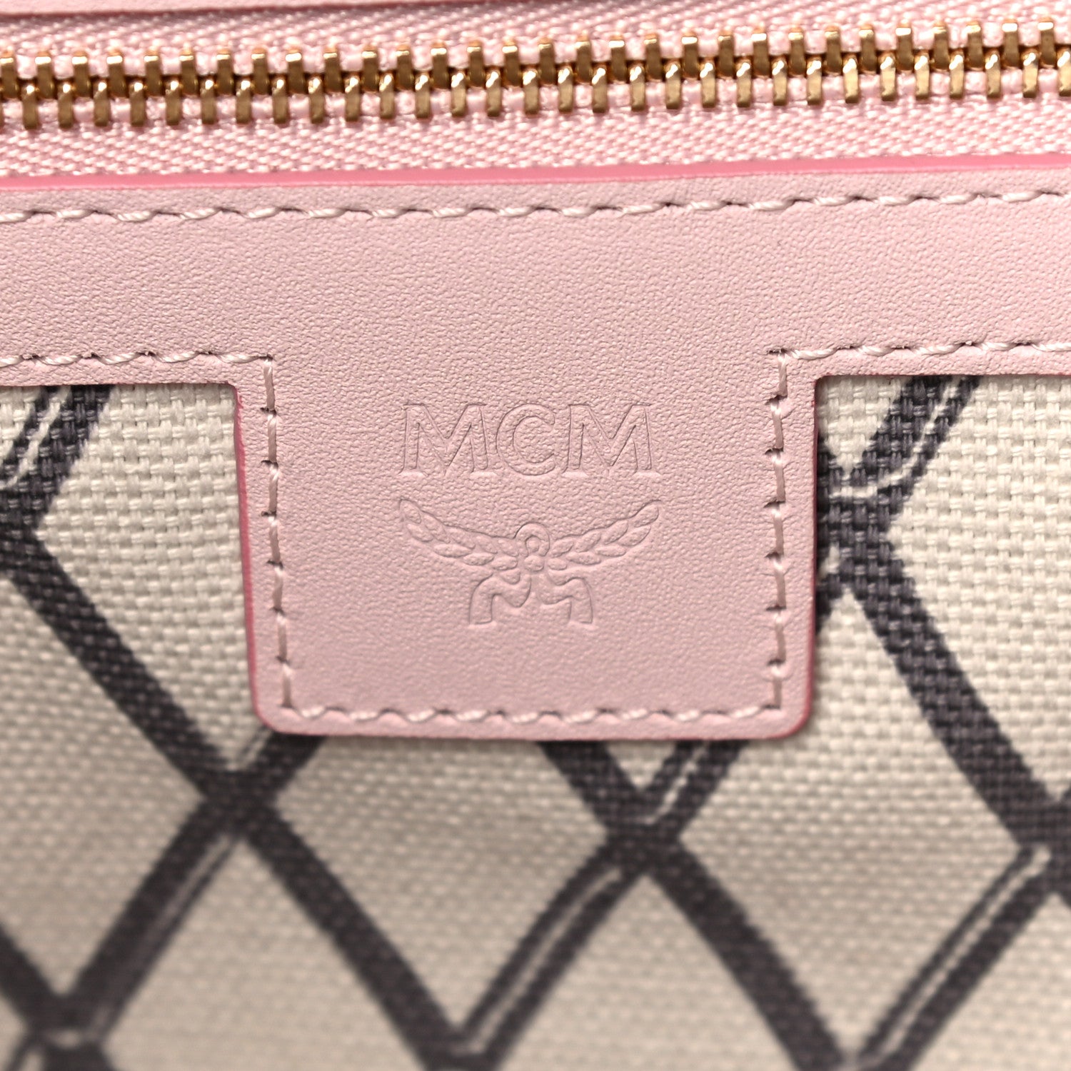 MCM Visetos Toni Shopper Tote Powder Pink 5 of 11