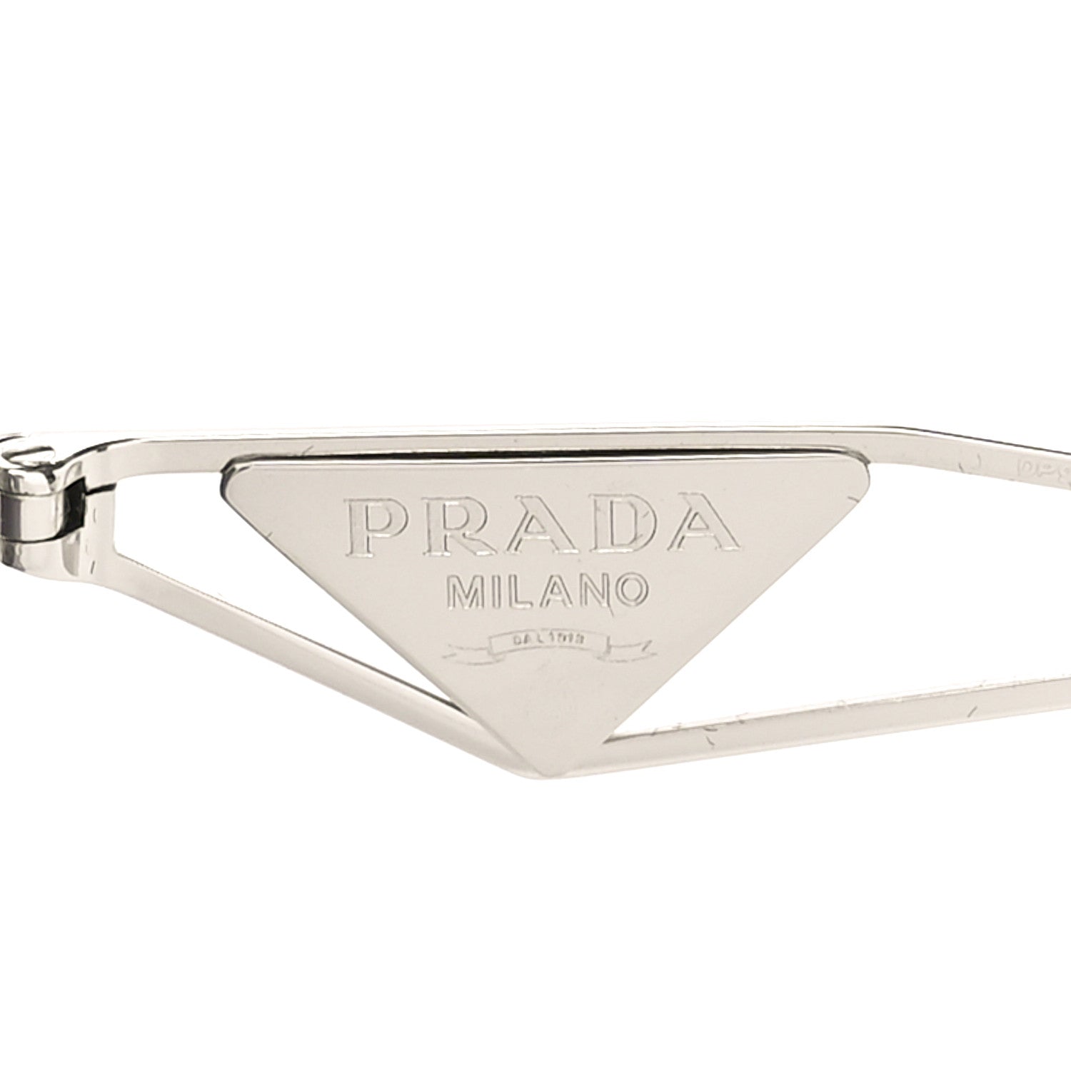 Prada Metal Symbole Triangle Logo Sunglasses SPR57Y Silver Black 6 of 8