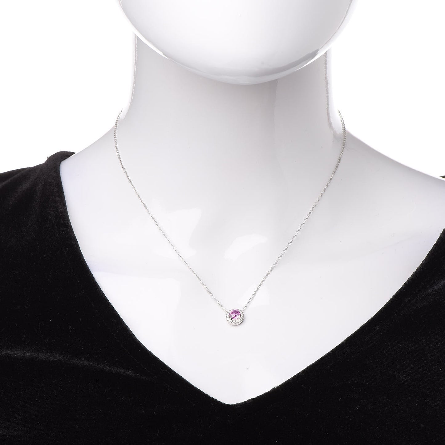 Platinum Diamond Pink Sapphire Soleste Pendant Necklace