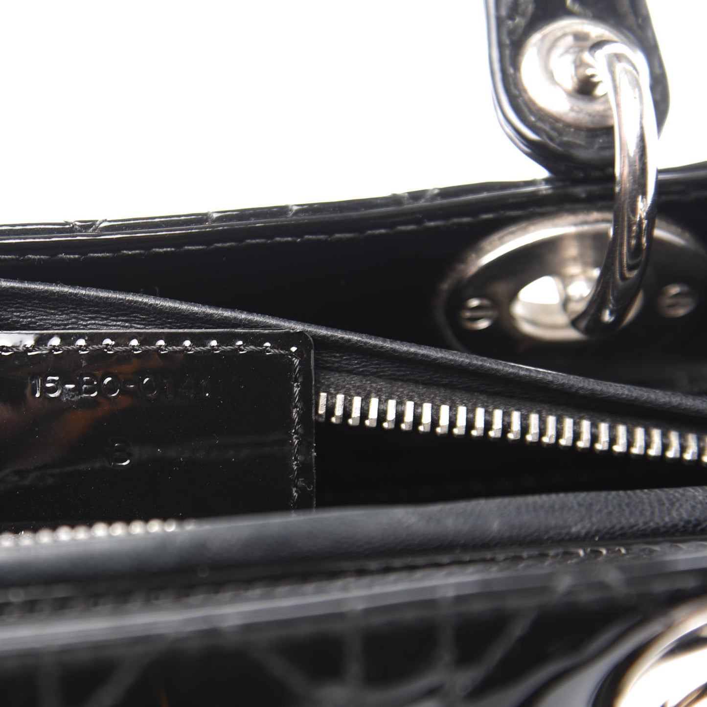 Patent Cannage Medium Lady Dior Black