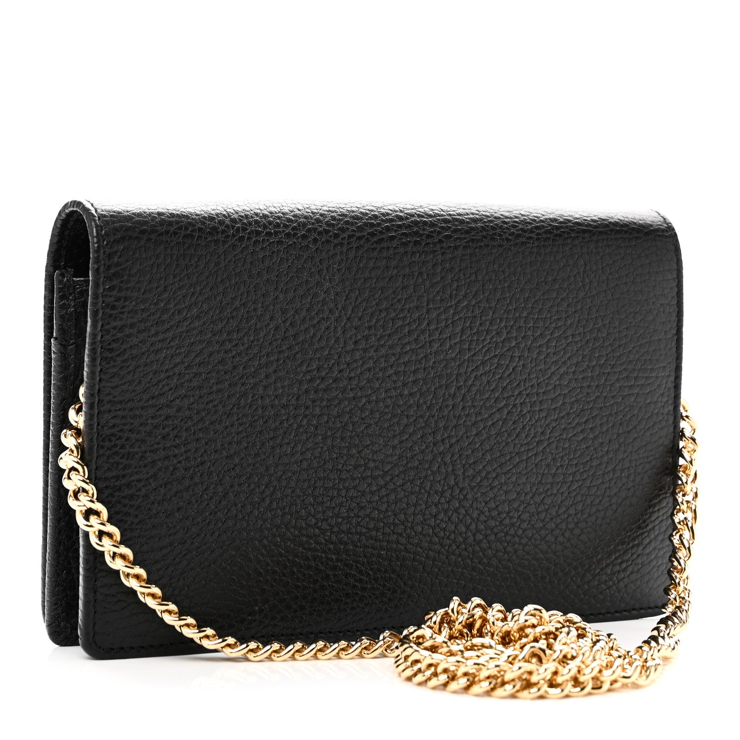 Gucci Calfskin Mini GG Marmont Chain Wallet Black 3 of 10