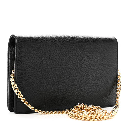 Gucci Calfskin Mini GG Marmont Chain Wallet Black 3 of 10