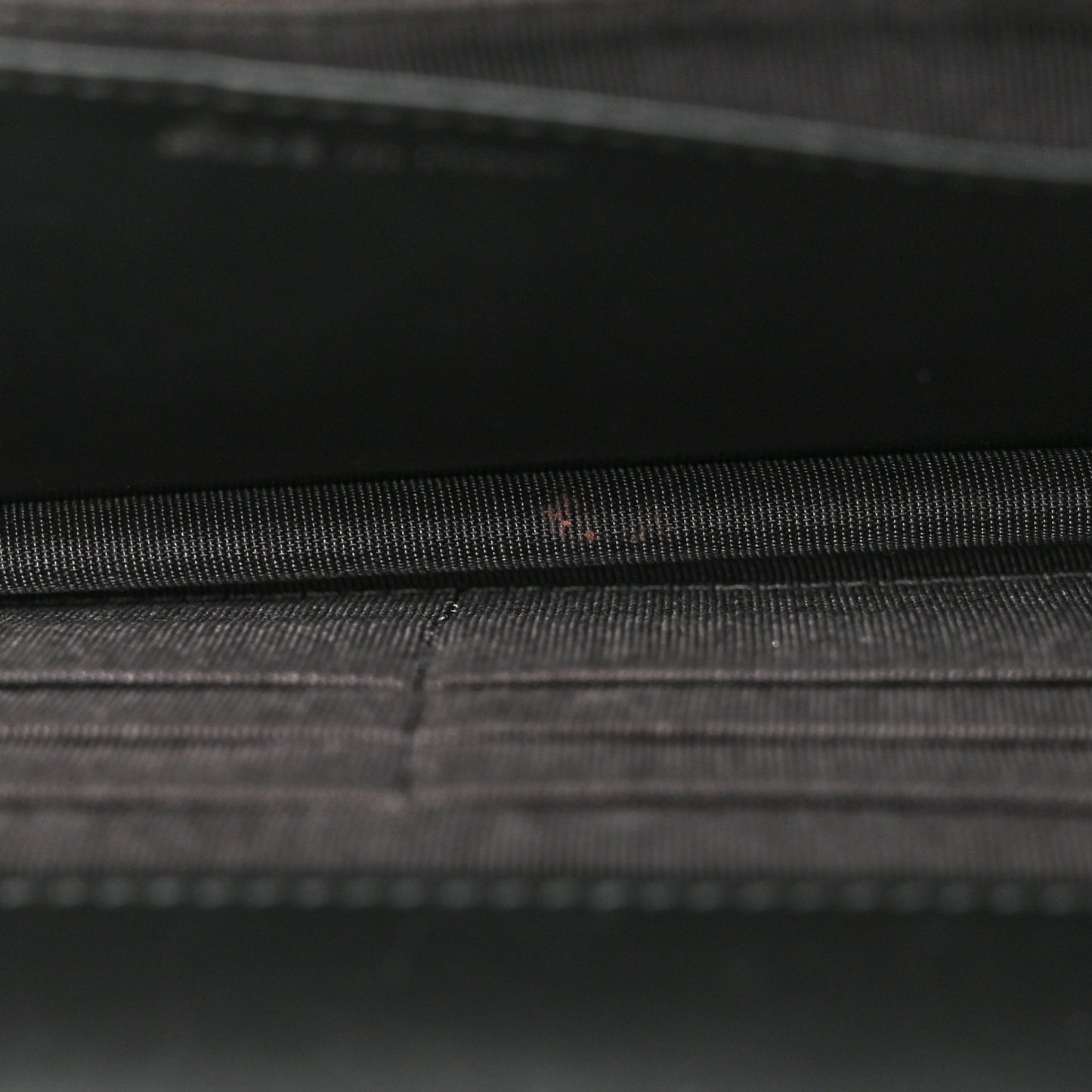Patent Quilted Wallet On Chain WOC Dark Grey