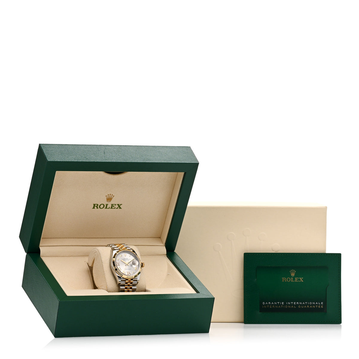 Stainless Steel 18K Yellow Gold Diamond 36mm Oyster Perpetual Datejust Watch Silver Roman 126233