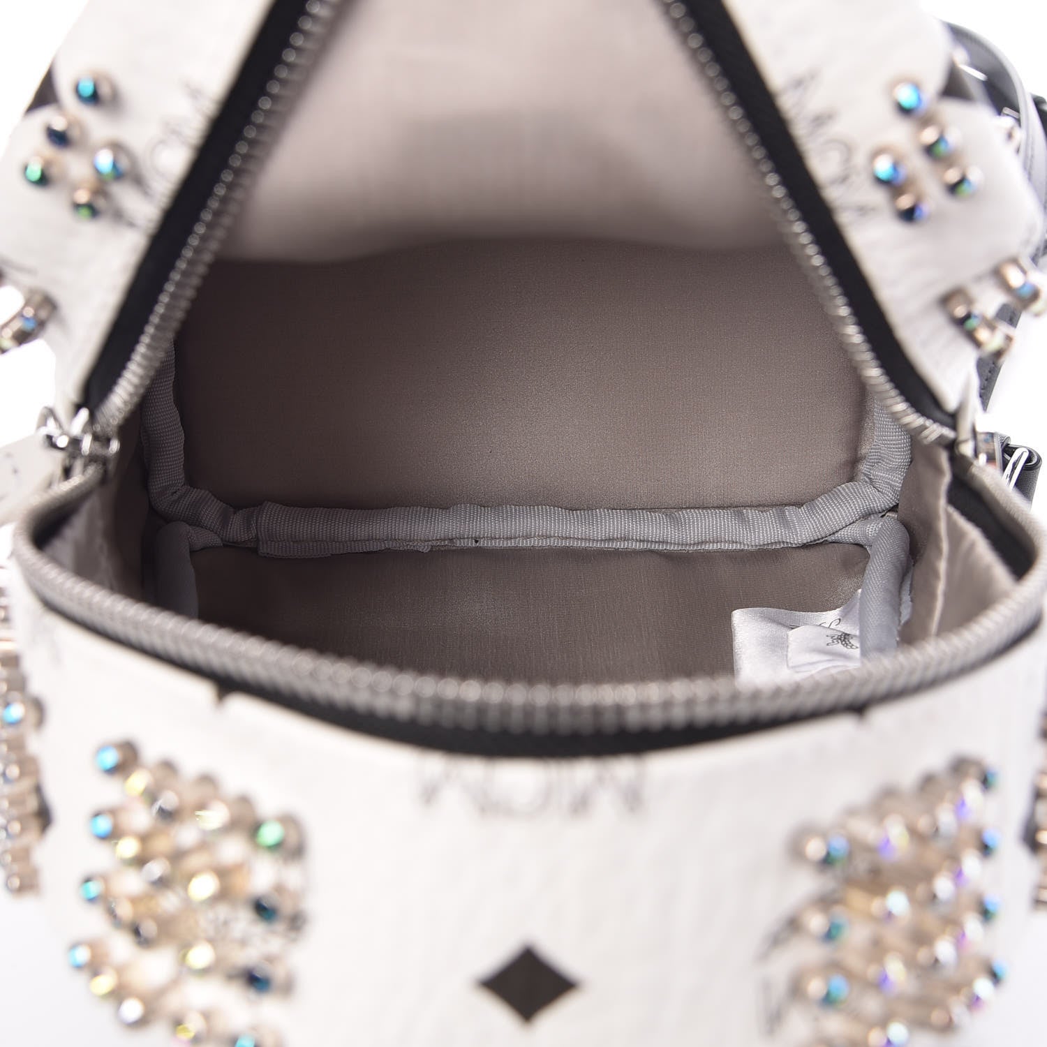 MCM Visetos Stud Mini Stark Backpack White 5 of 10