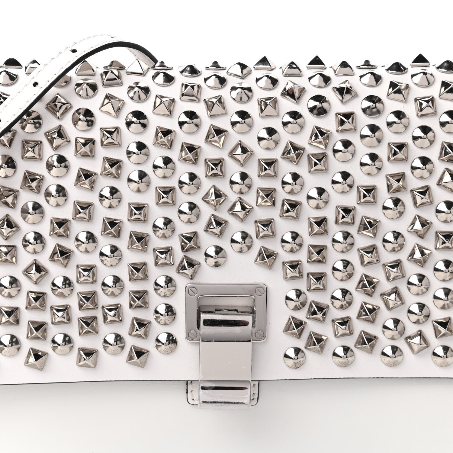 Proenza Schouler Calfskin Lambskin Studded Small Lunch Bag White 10 of 12