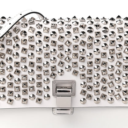 Proenza Schouler Calfskin Lambskin Studded Small Lunch Bag White 10 of 12