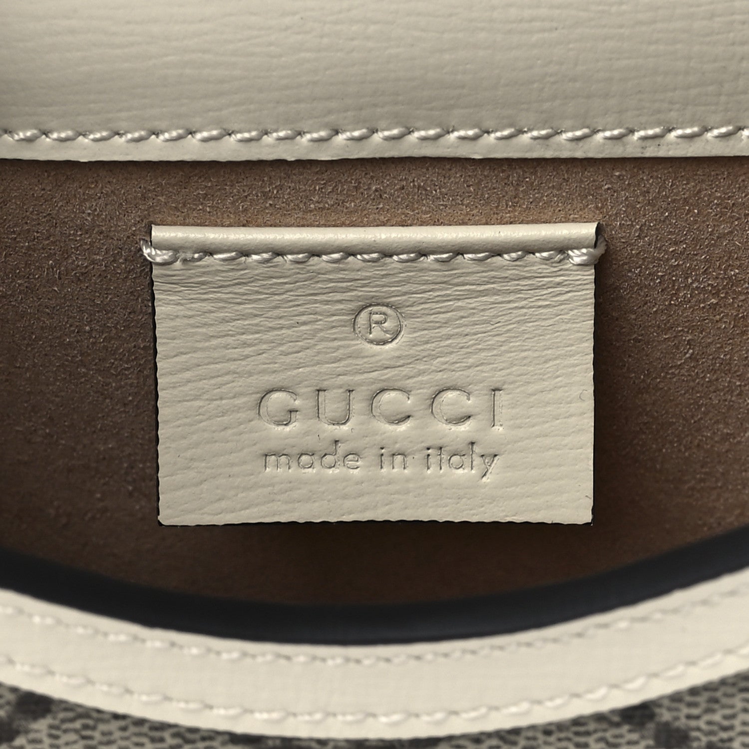 Gucci GG Supreme Monogram Azalea Calfskin Mini Horsebit 1955 Crossbody Bag Beige Ebony Mystic White 6 of 11