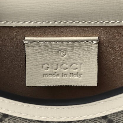 Gucci GG Supreme Monogram Azalea Calfskin Mini Horsebit 1955 Crossbody Bag Beige Ebony Mystic White 6 of 11