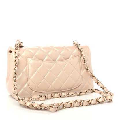 Chanel Iridescent Calfskin Quilted Mini Rectangular Flap Beige 3 of 10