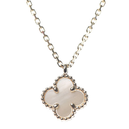 Van Cleef & Arpels 18K Yellow Gold Mother of Pearl Sweet Alhambra Pendant Necklace 4 of 6