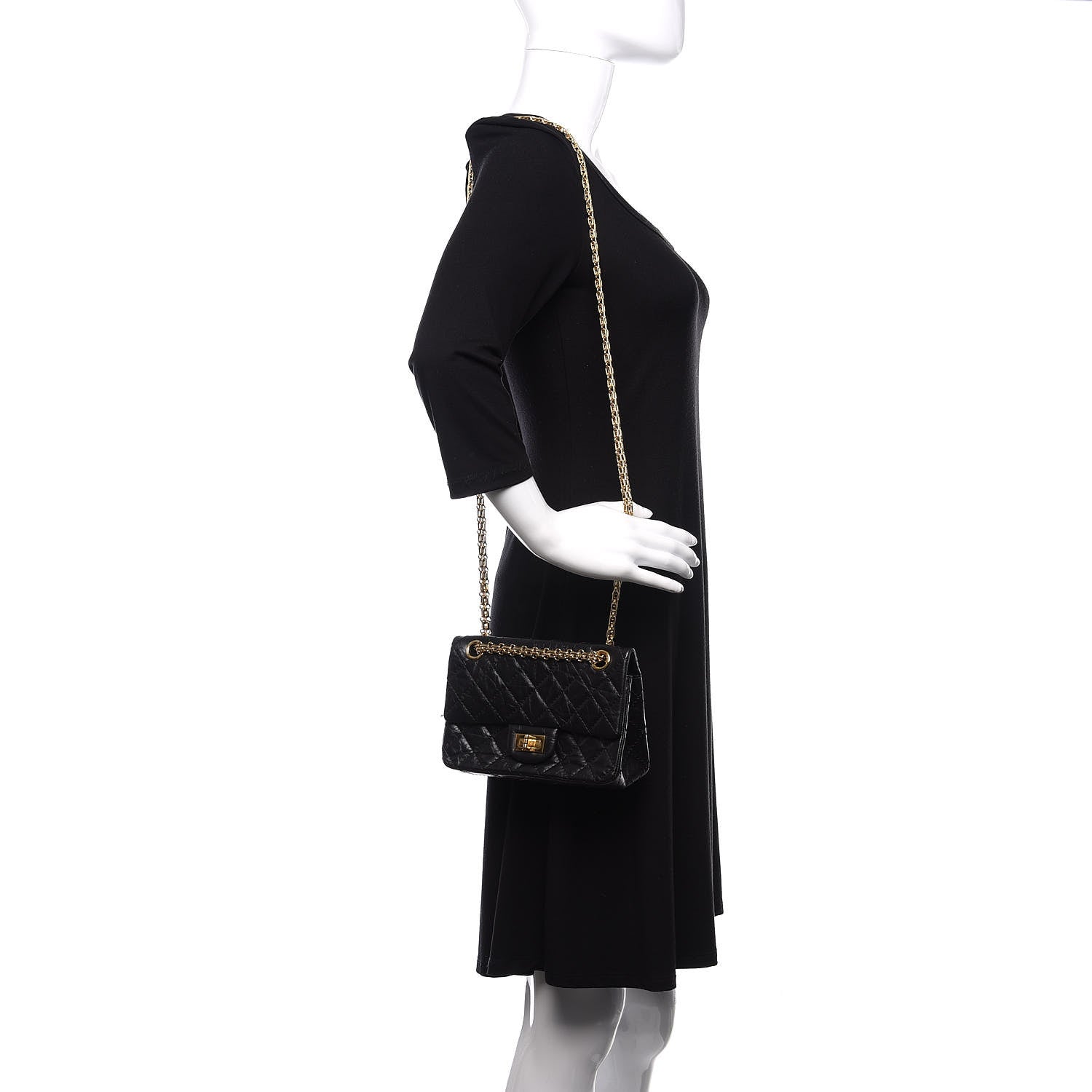 Chanel Aged Calfskin Quilted 2.55 Reissue Mini Flap Black 3 of 13