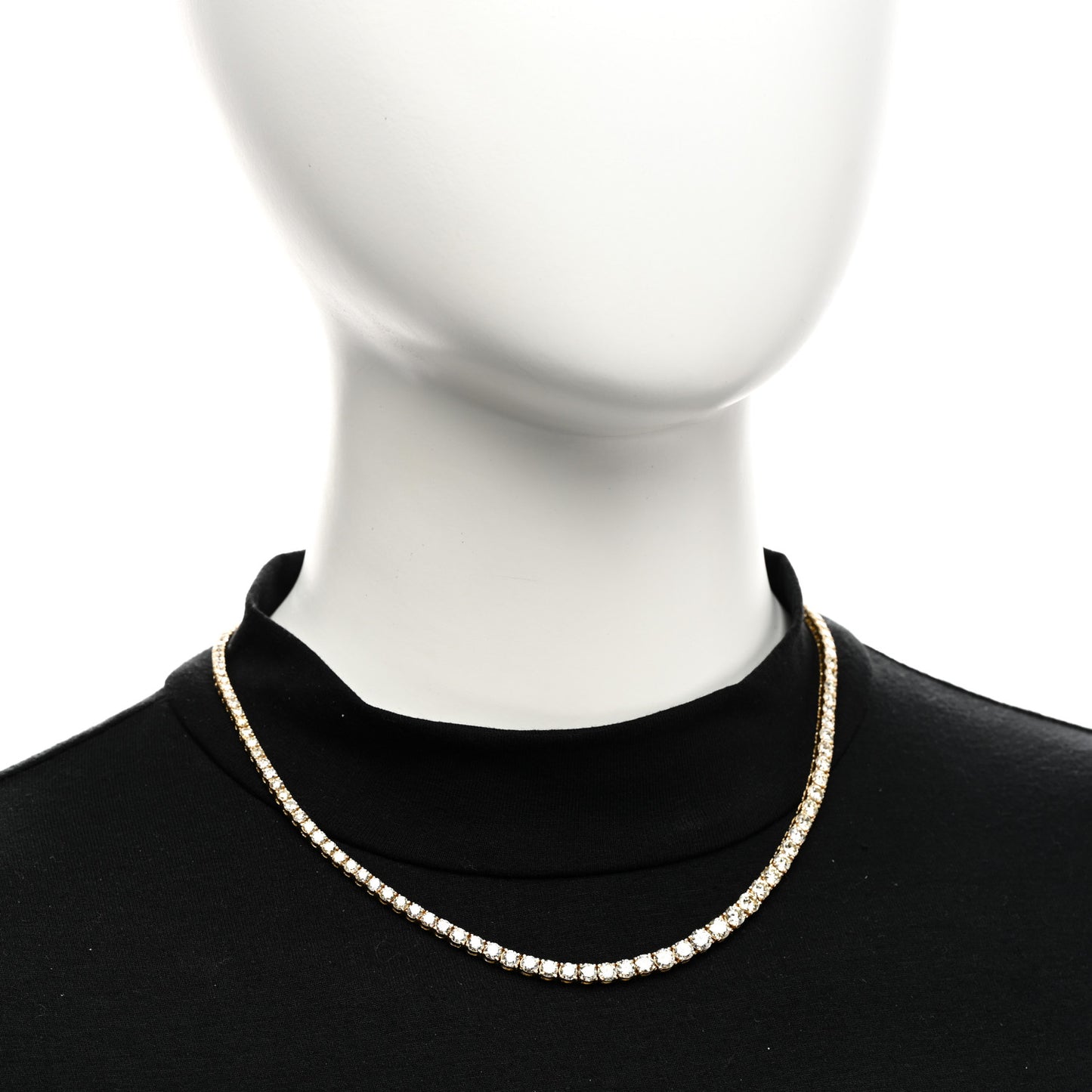 18K Yellow Gold Diamond 14.41ctw Tennis Necklace