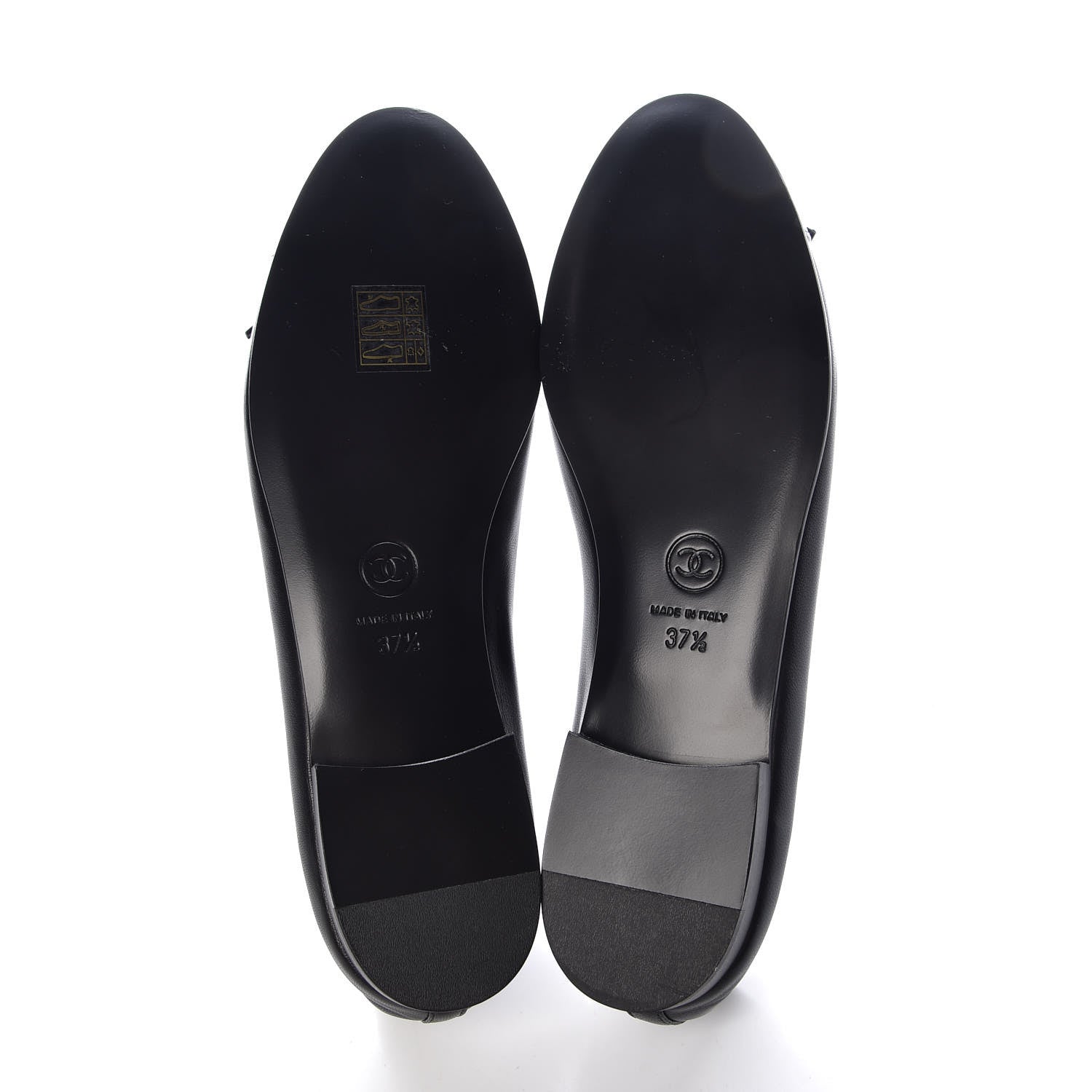 Chanel Lambskin Patent Cap Toe Ballerina Flats 37.5 Black 5 of 9