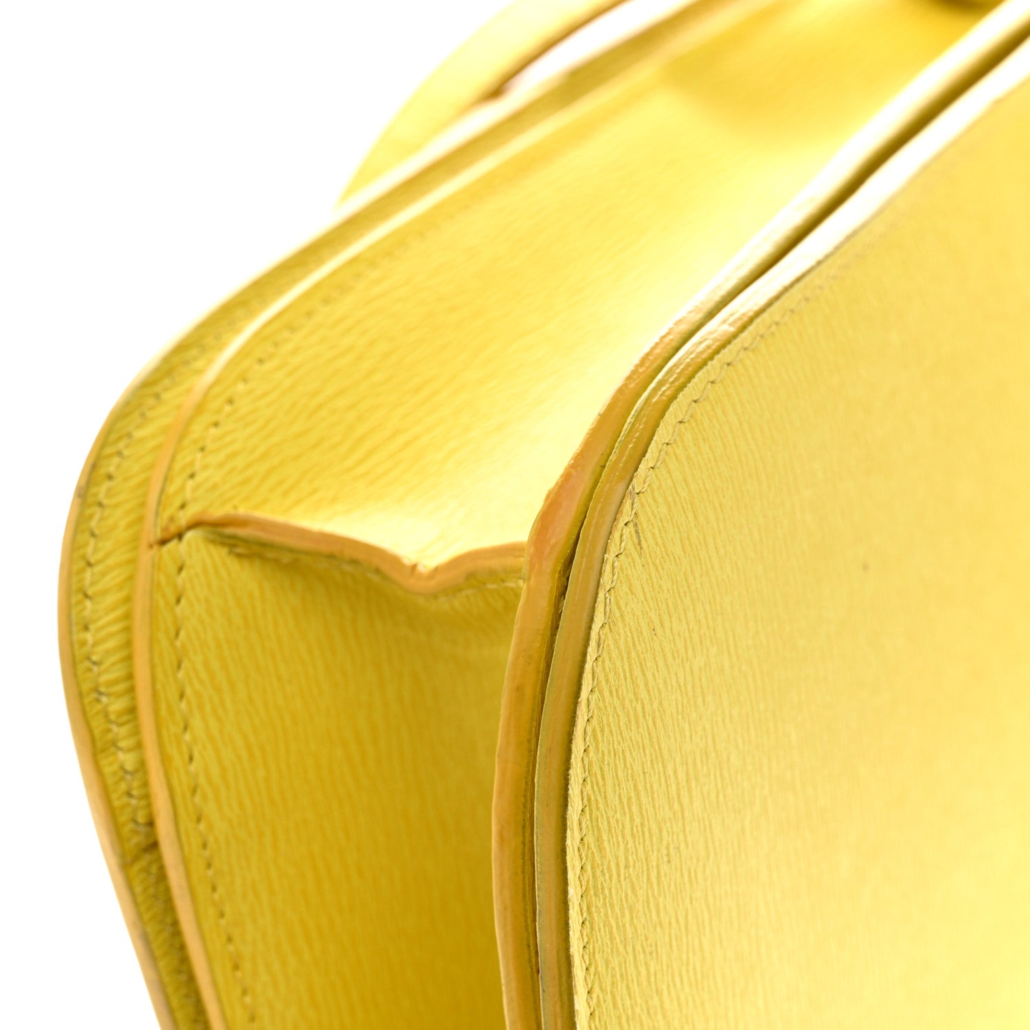 Celine Liege Calfskin Medium Classic Box Flap Bag Fluo Yellow